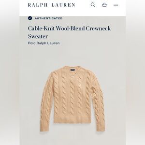 Wool-Cashmere Cable Knit Crewneck Sweater